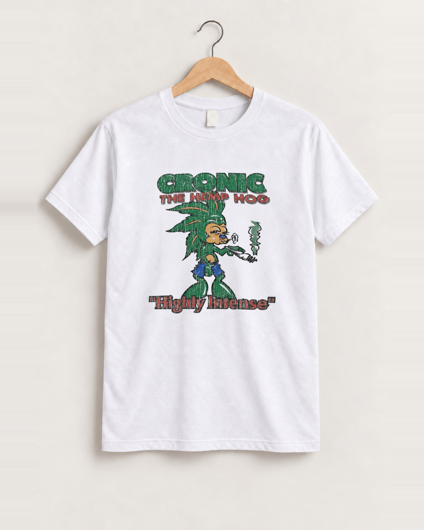 Cronic the hemp hog white tee front