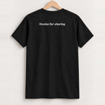 1999 Napster 'thanks for sharing' rare womens black tee back