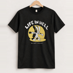 'life in hell' groening faded black vintage tee front
