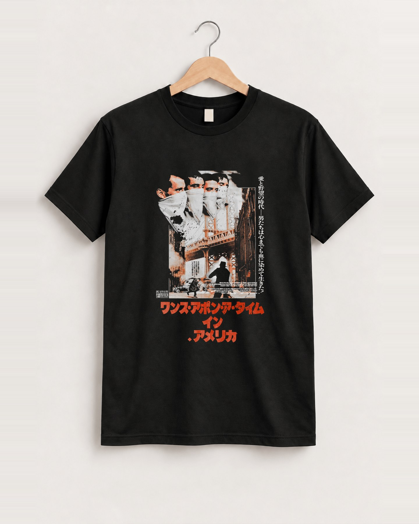 'once upon a time in america' 1981 japanese poster black vintage tee front