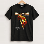 Retro 'halloween' vintage glow black tee front