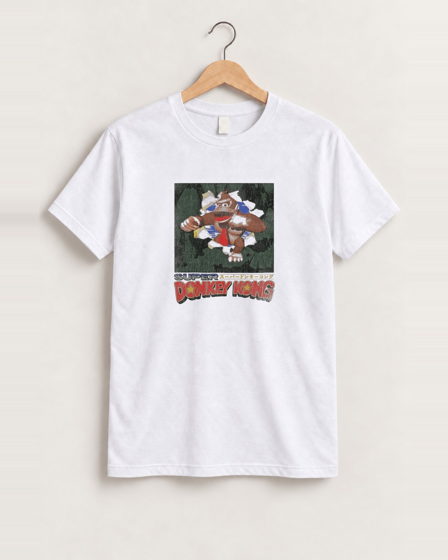 90s super donkey kong white tee front