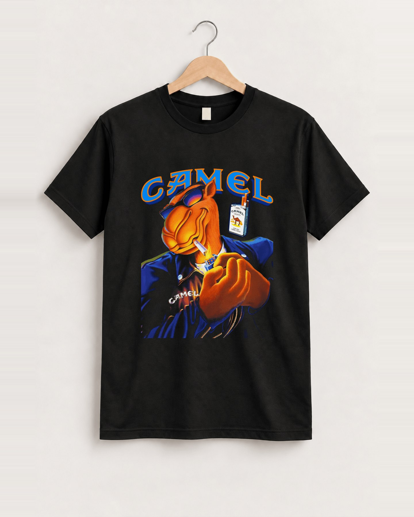 1997 'camel lights' black t-shirt front