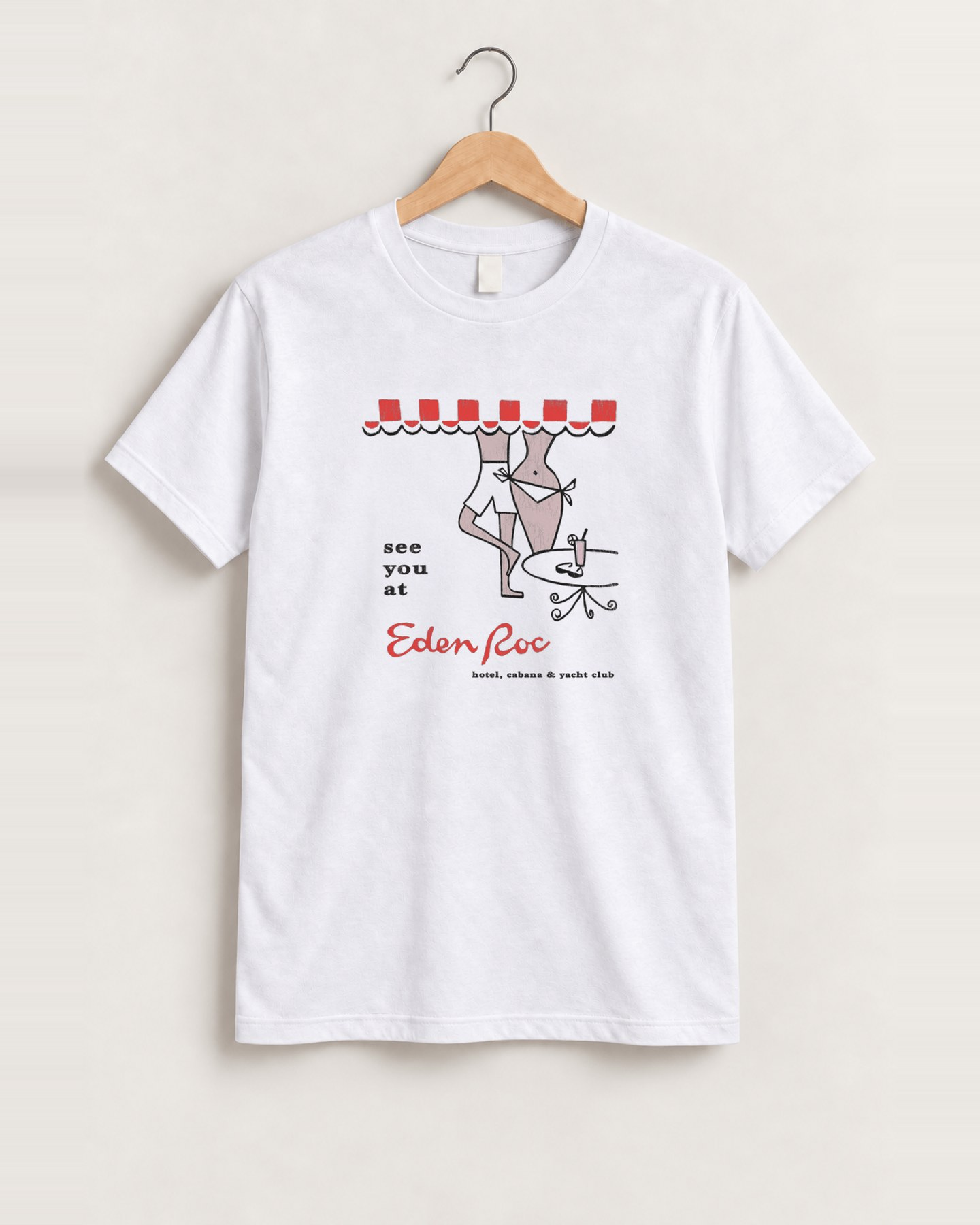 Vintage eden roc white tee front