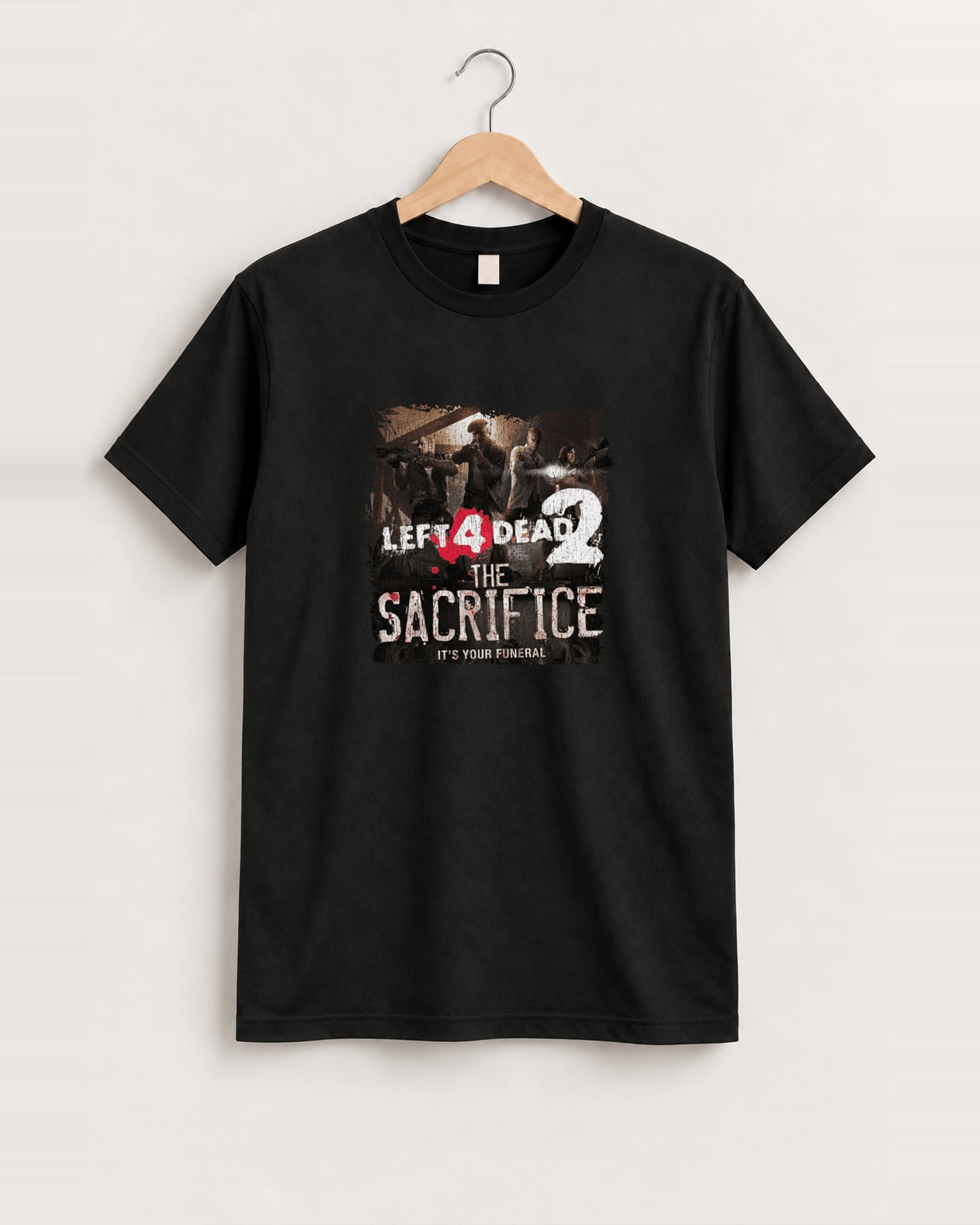 Left 4 dead 2 the sacrifice black tee front
