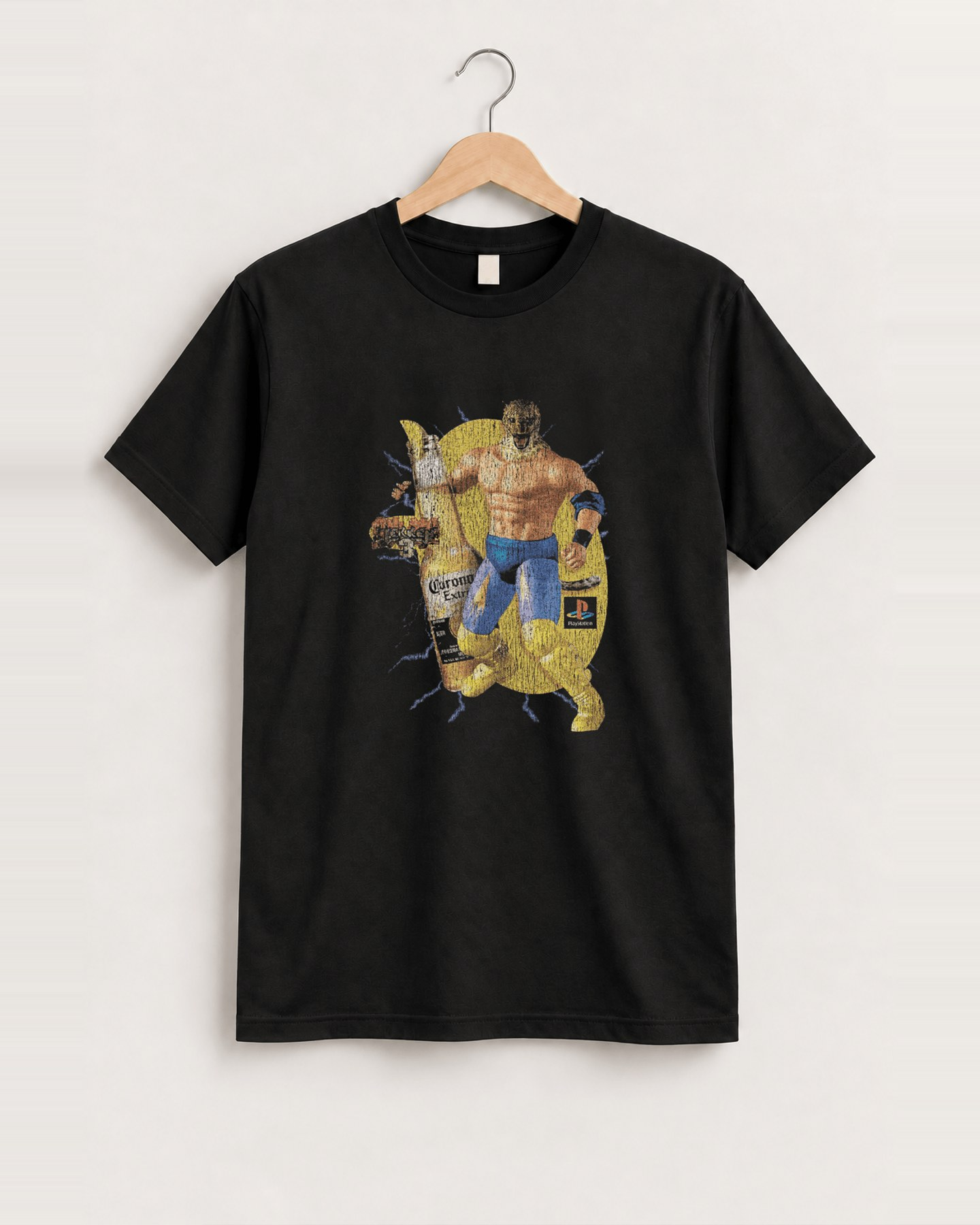 Tekken x corona black tee front