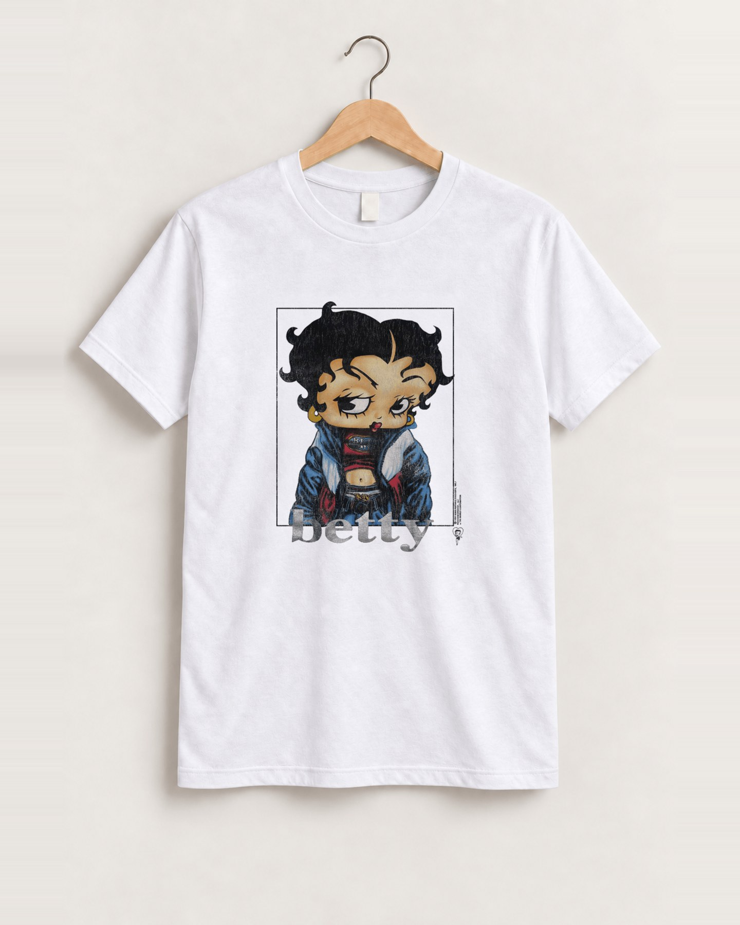 1997 Betty boop street white tee front