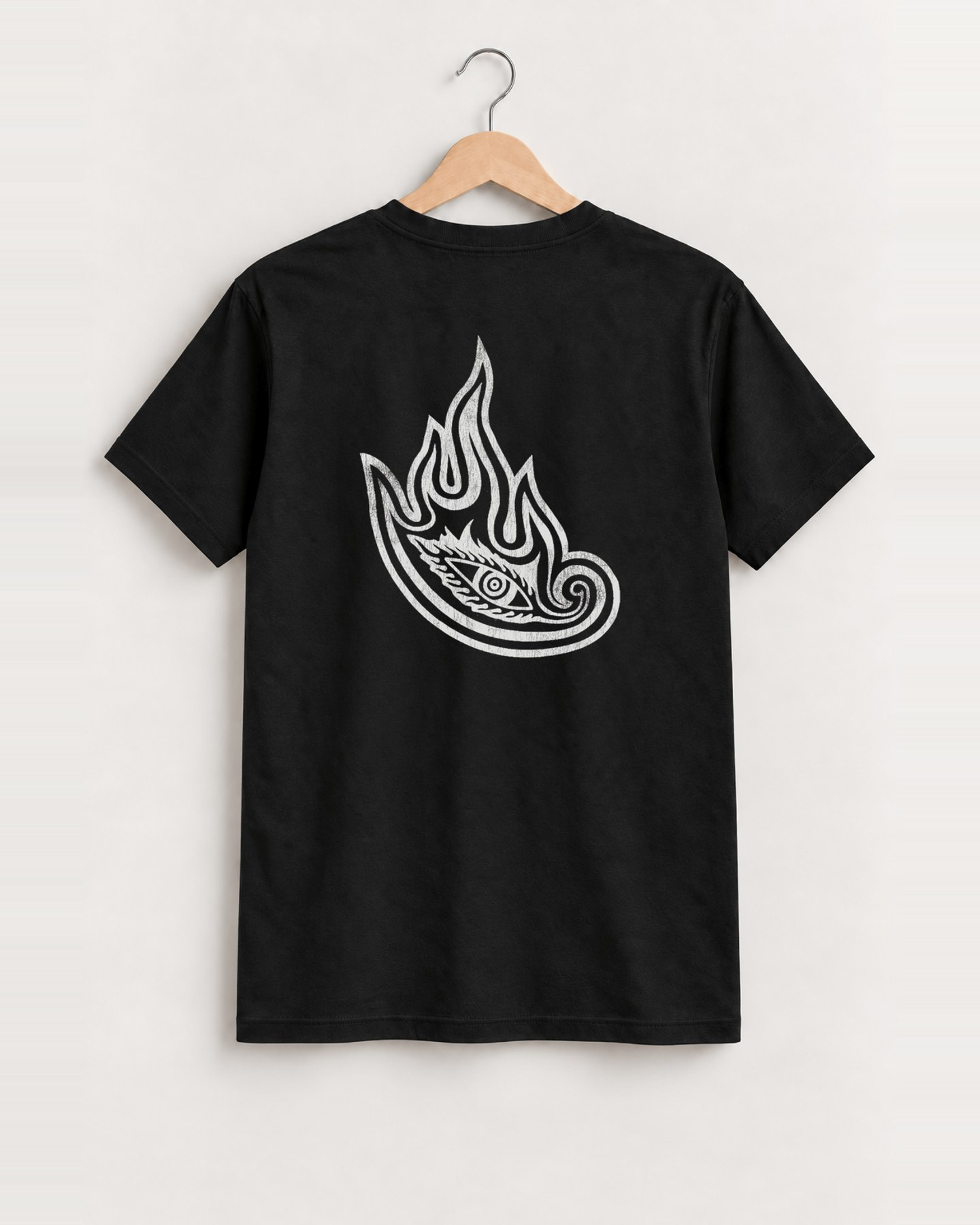 Y2k tool flaming eye black tee back