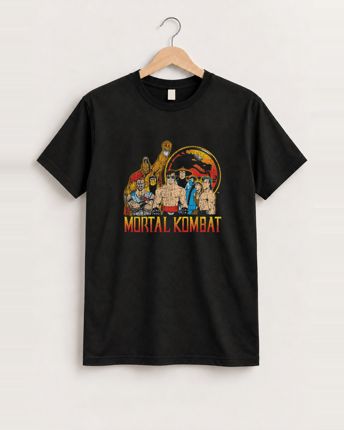 Mortal kombat characters black tee front