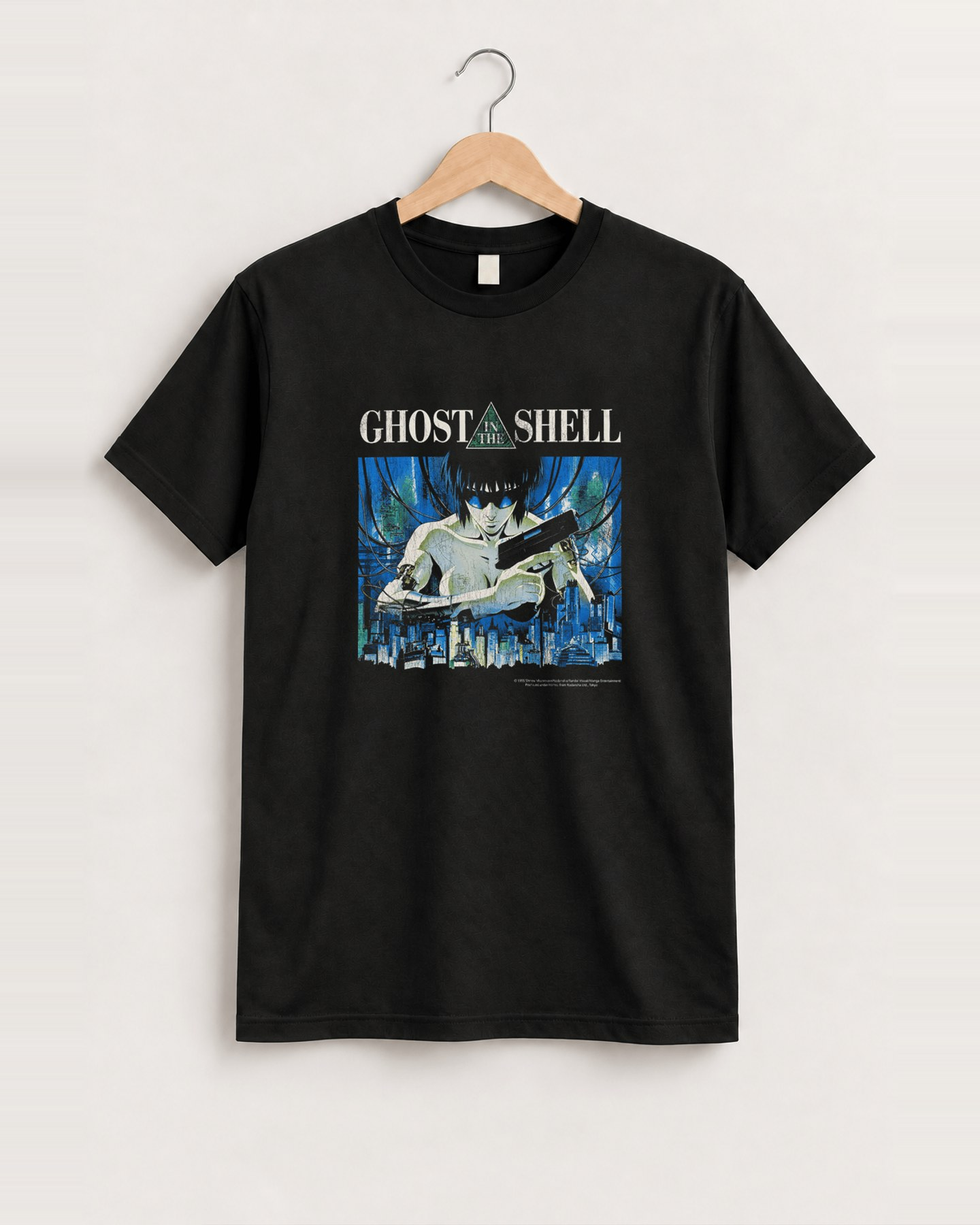 1995 Ghost in the shell black tee front