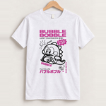 Japanese 'bubble bobble' 80s vintage white tee front