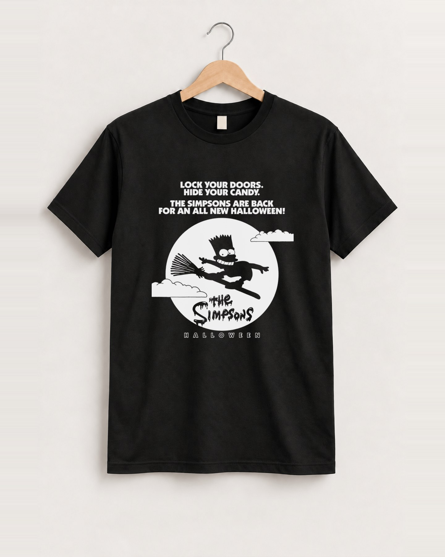 Simpsons 90s 'halloween bart' vintage black tee front