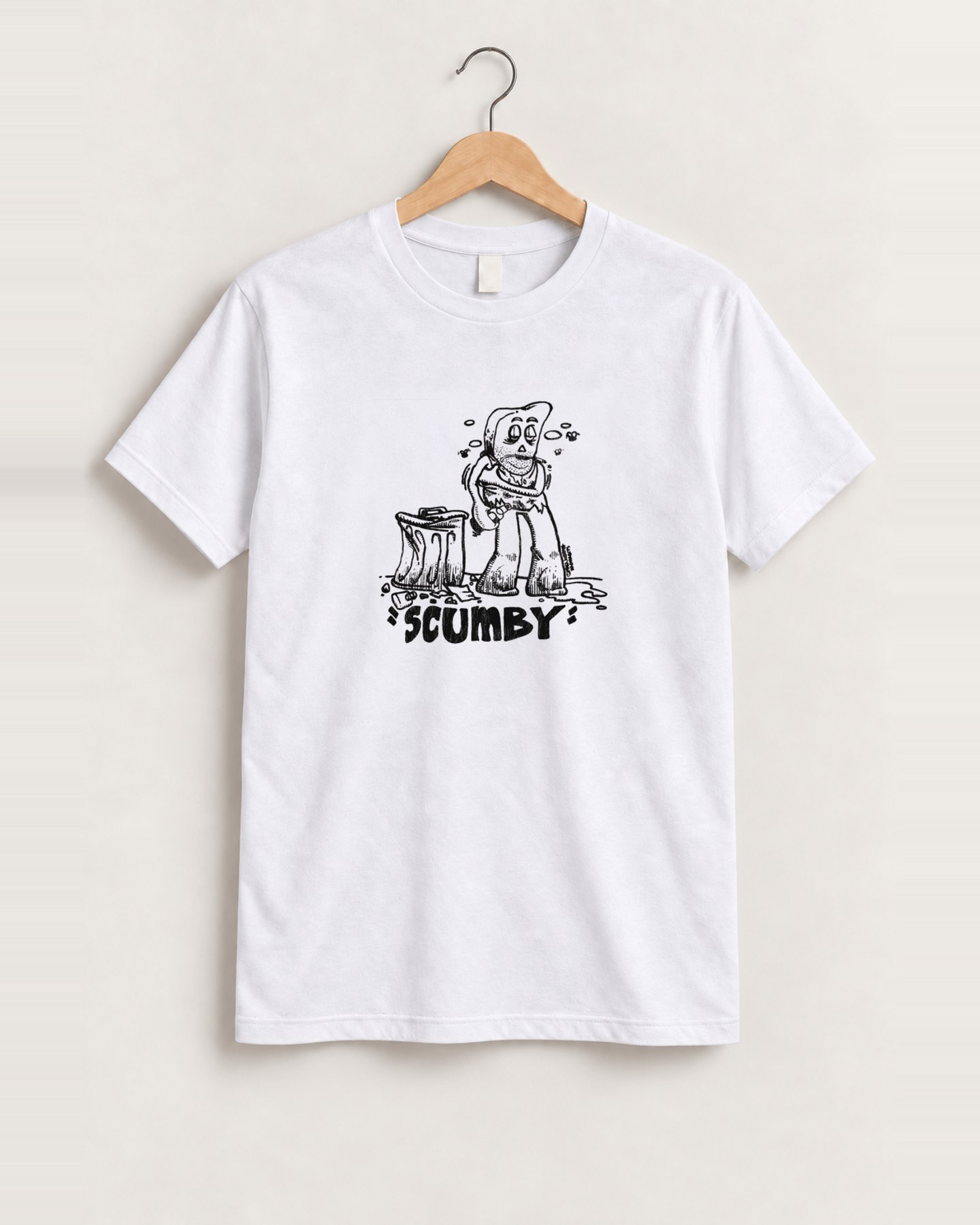 80s scumby white tee front