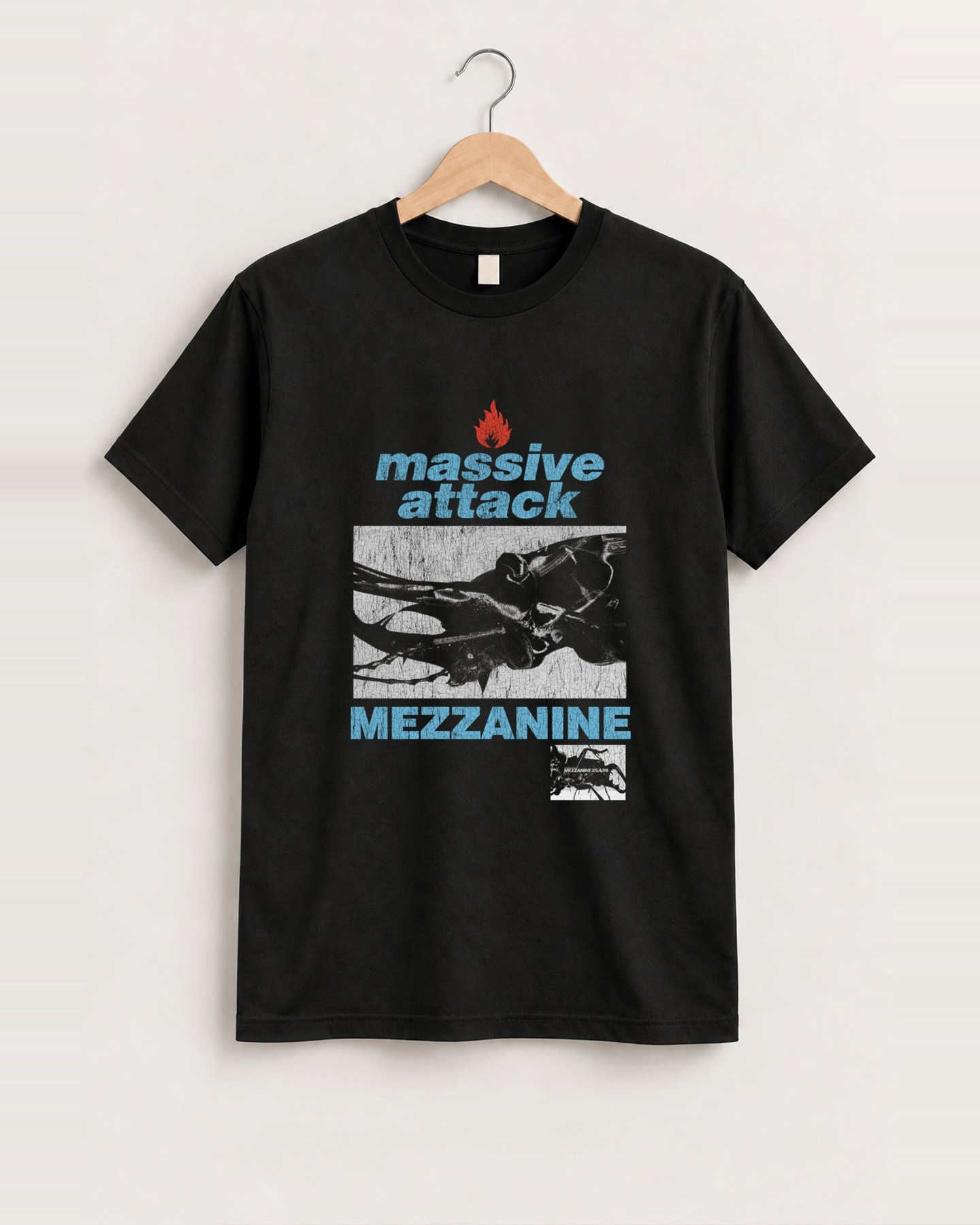 1998 Massive attack mezzanine euro tour rare womens black tee front