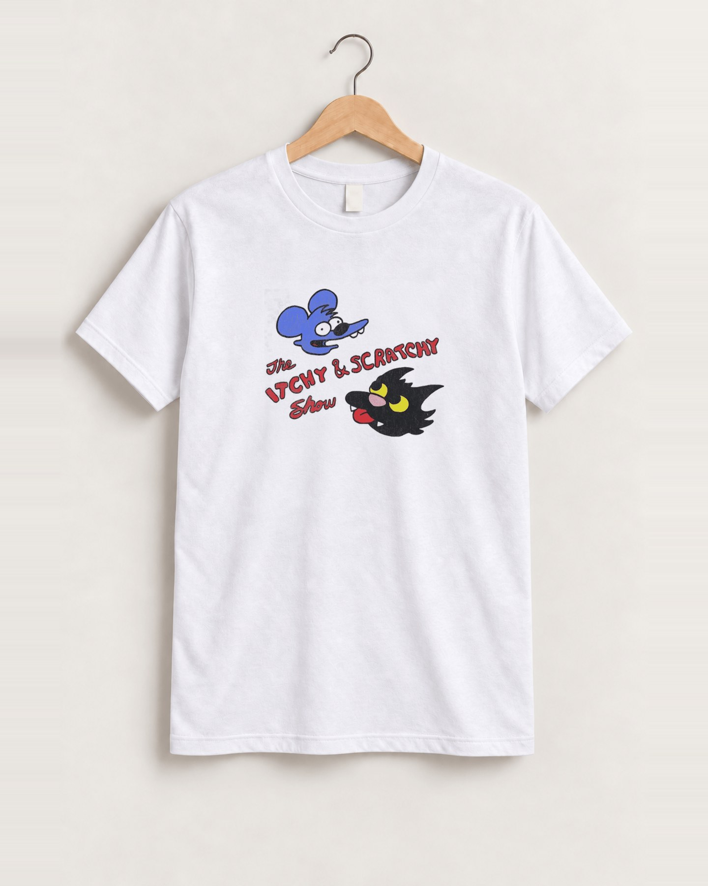1990 The itchy and scratchy show white tee front