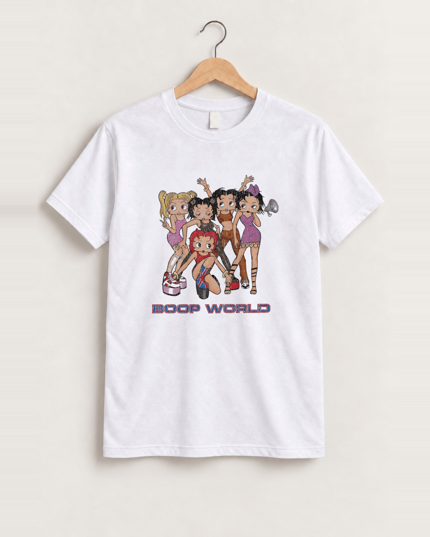 Ultra rare '98 boop world white tee front
