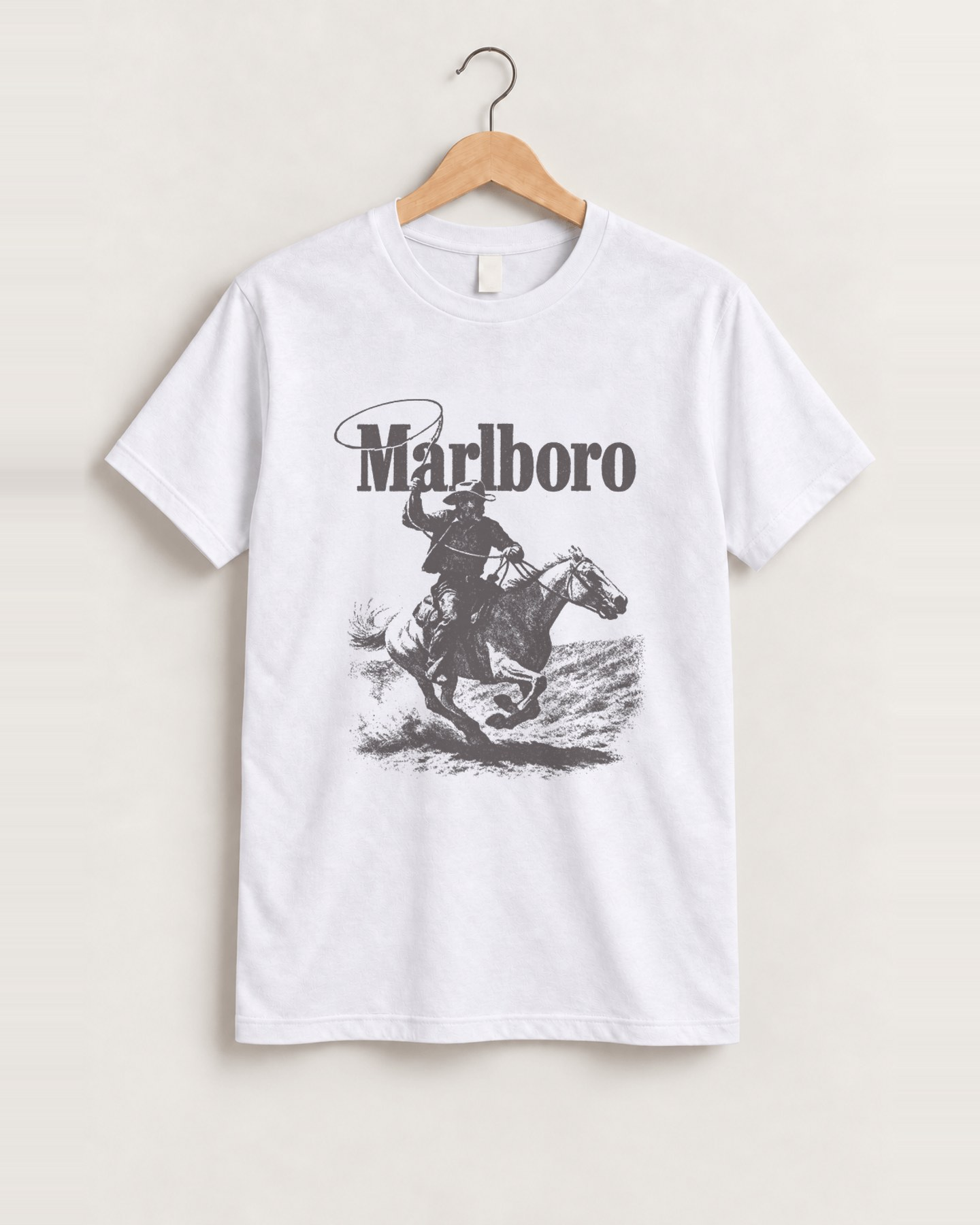 Marlo man 'rugged' vintage white t-shirt front