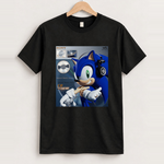 Sonic sony walkman black t-shirt front
