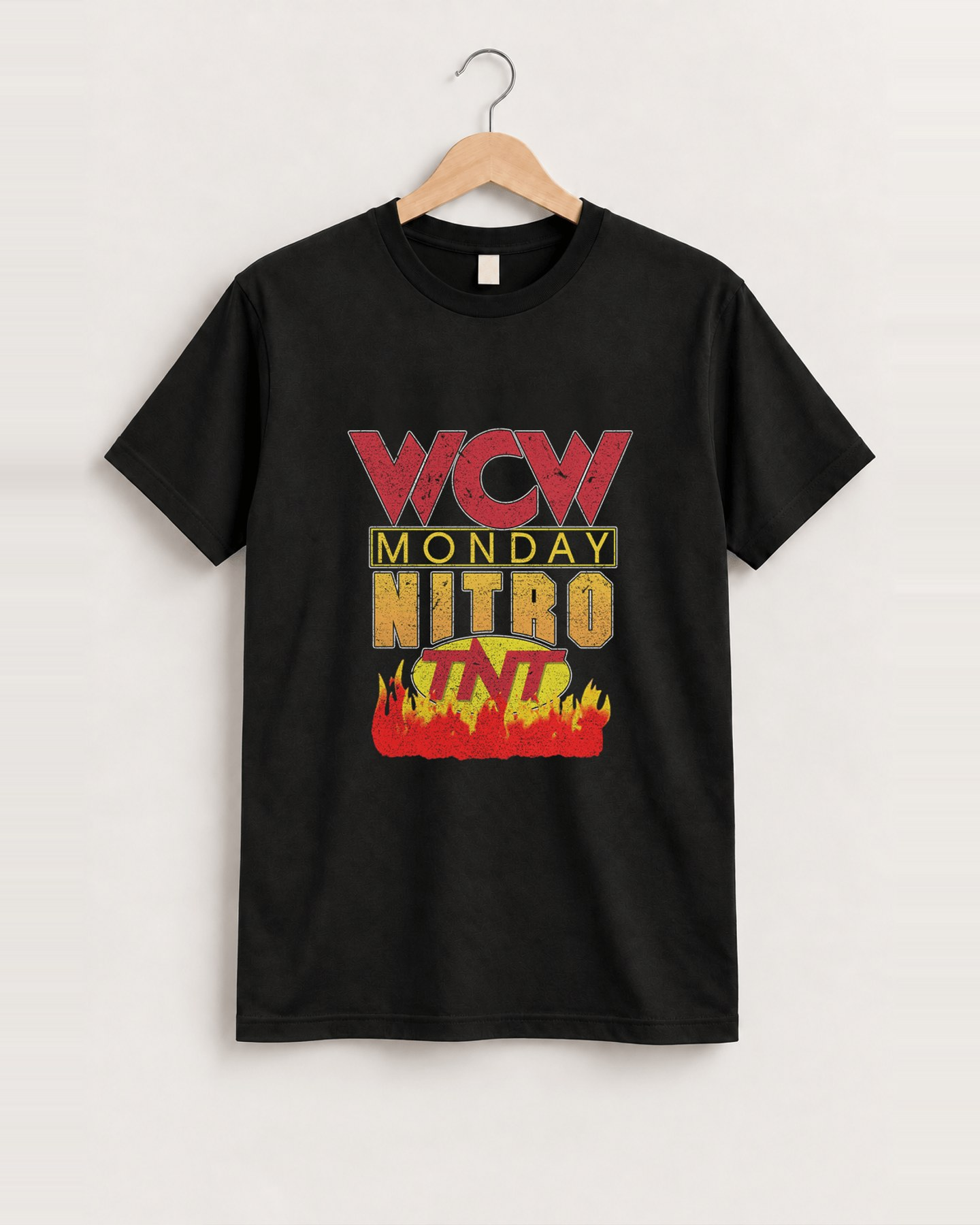 Wcw monday nitro tnt black t-shirt front
