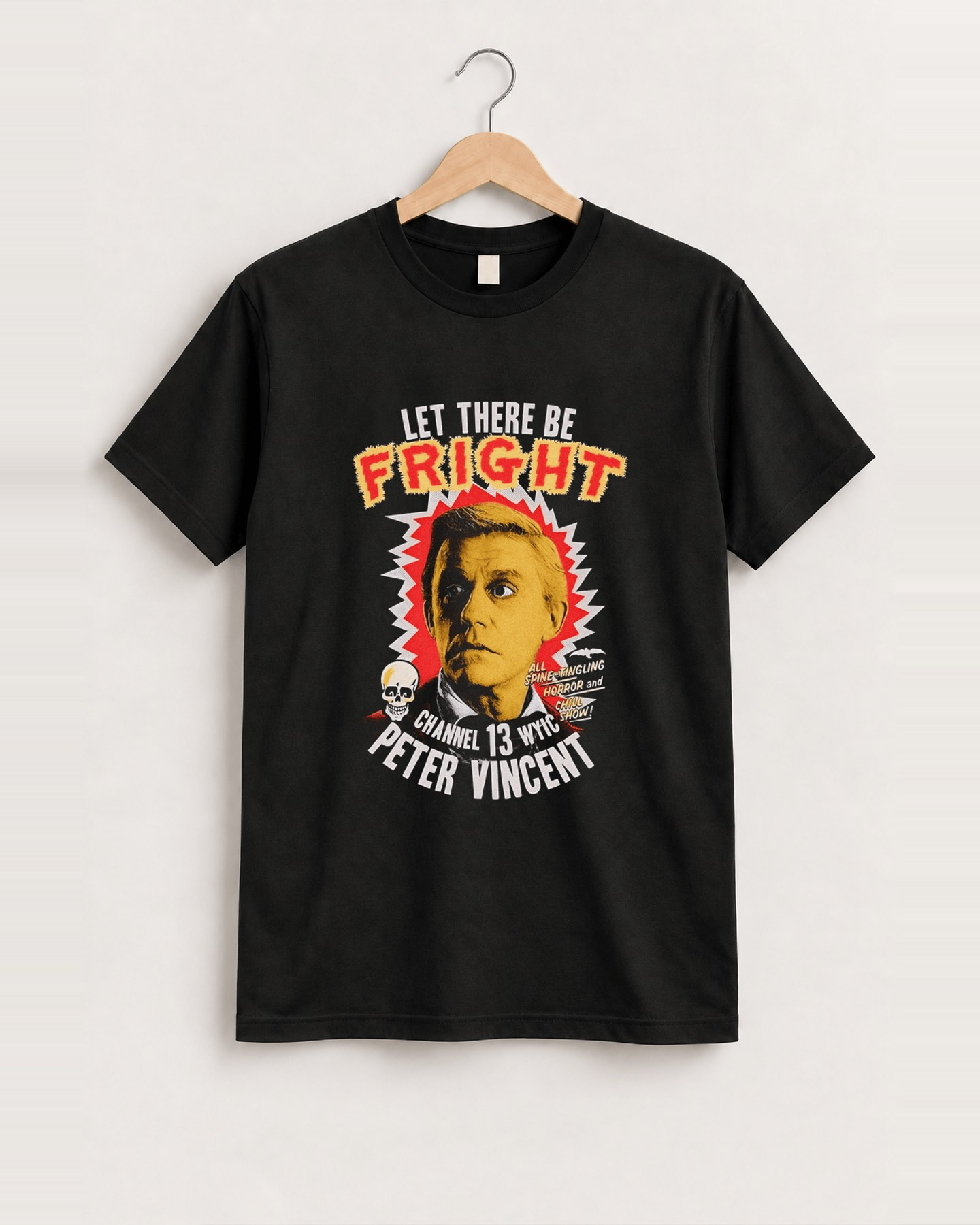 1984 Wyic peter vincent 'fright night' promo black vintage tee front