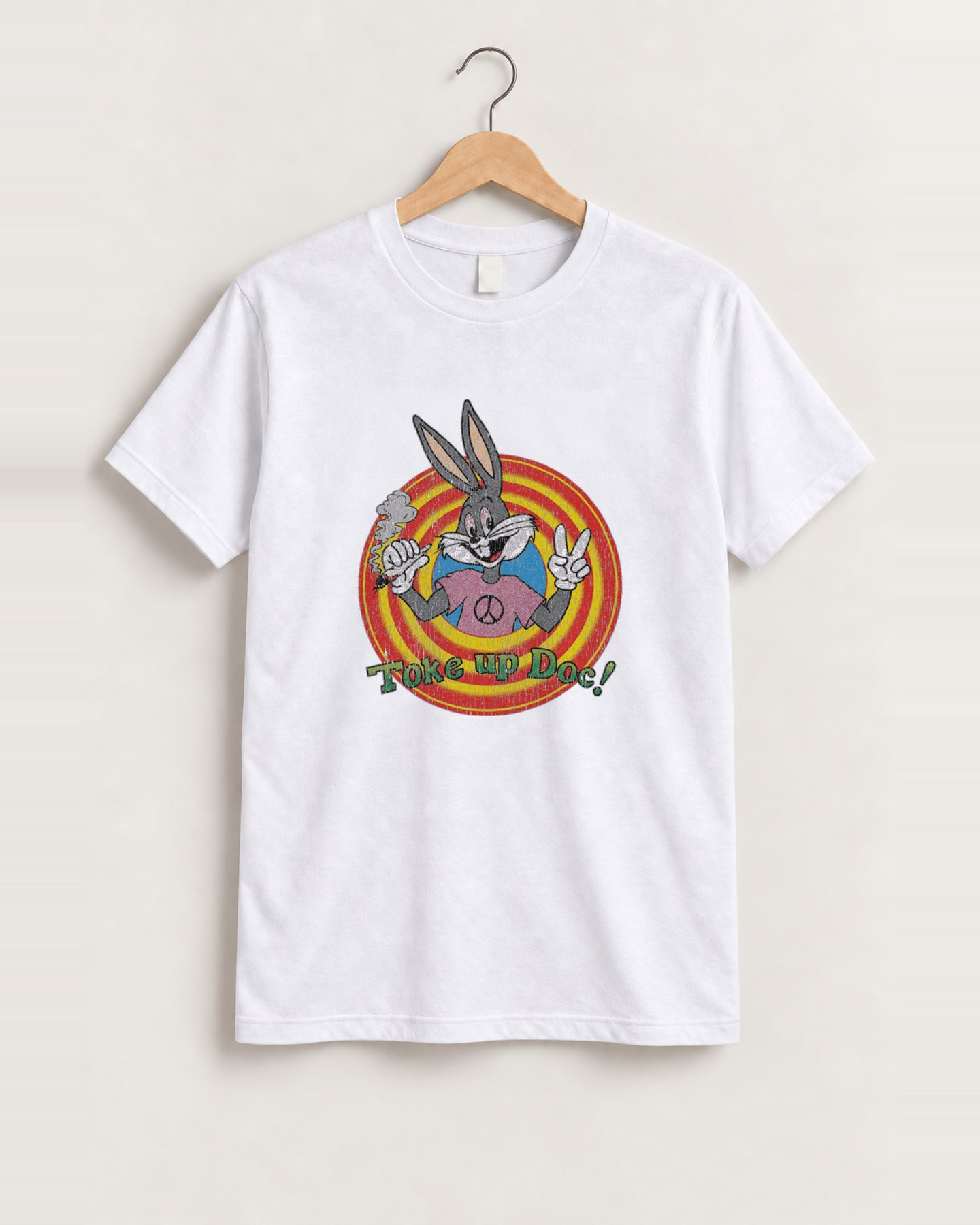 Toke up doc white tee, approved scene front [FG-1fa5079b2541]