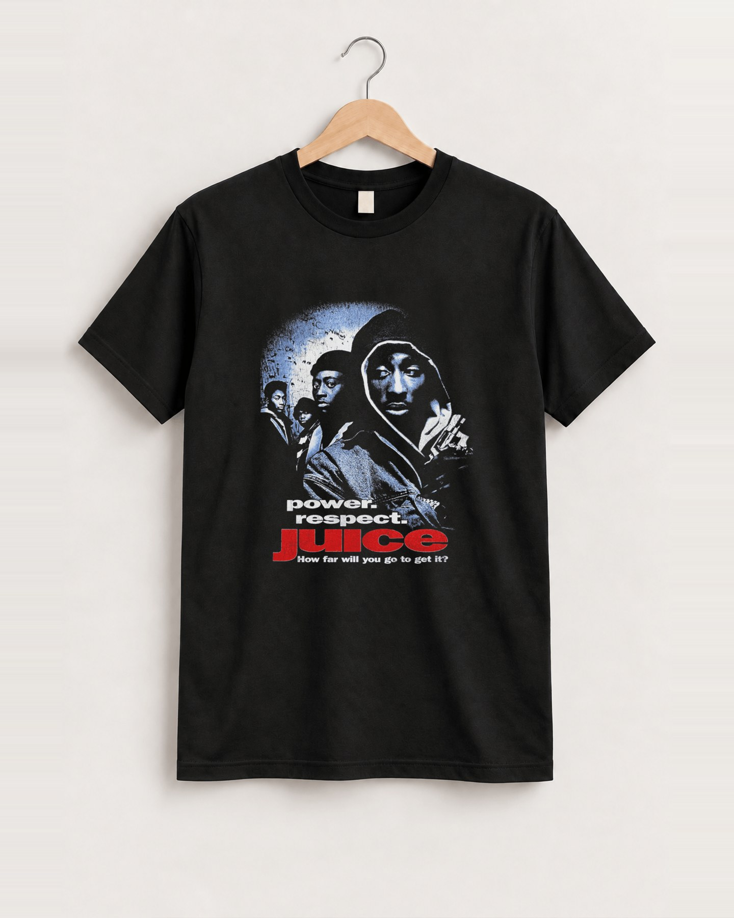 1992 Tupac juice promo black tee front