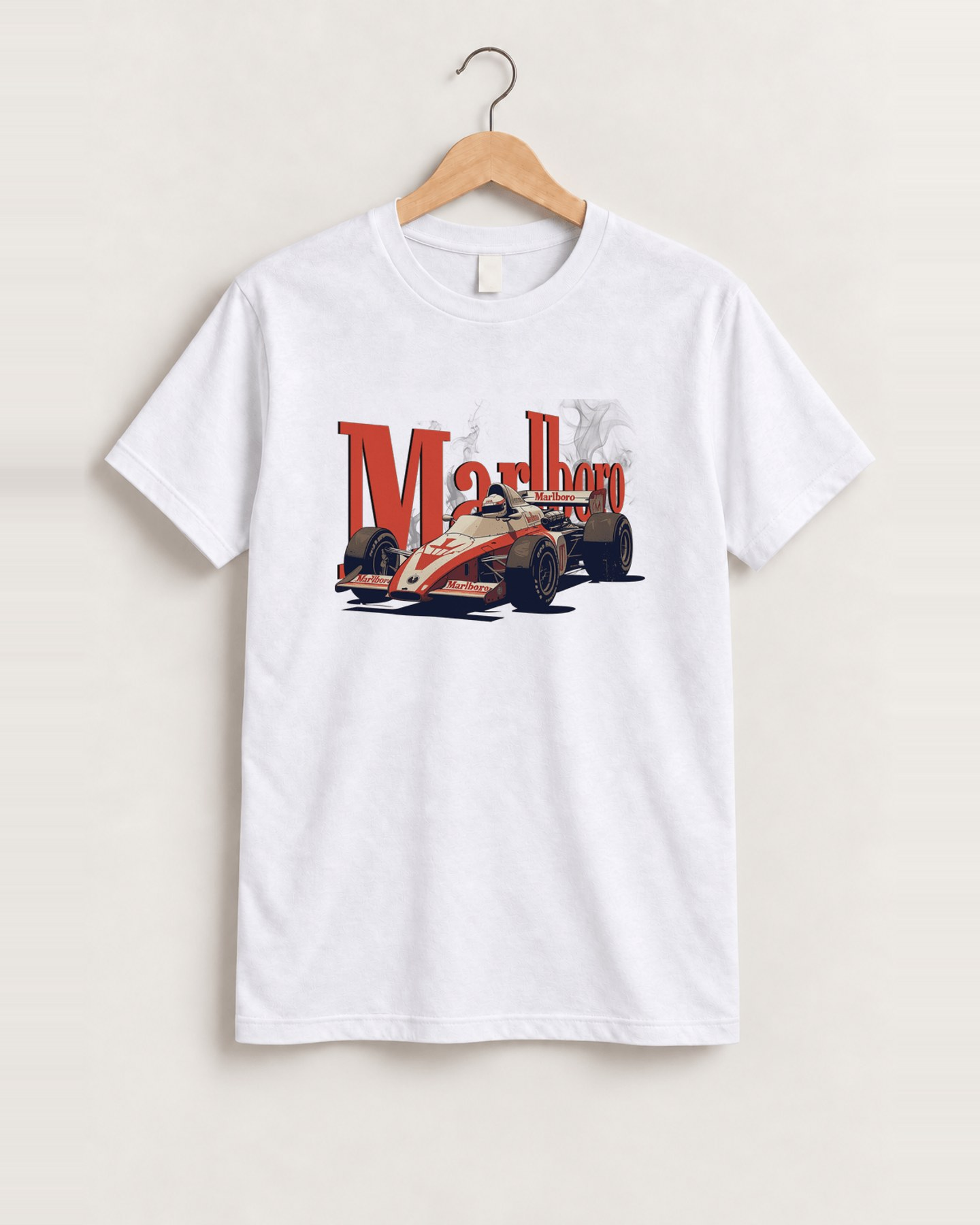 F1 x malboro vintage white tee front