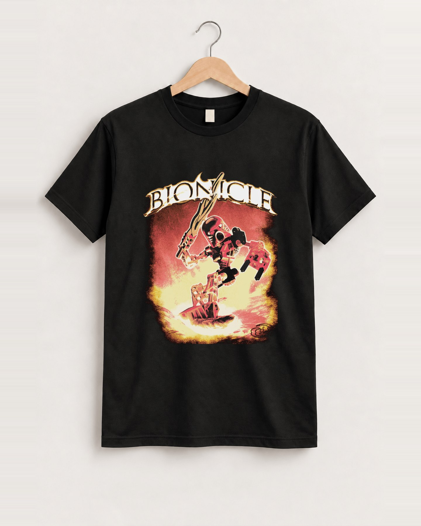 Bionicle 'lava' tahu black t-shirt front