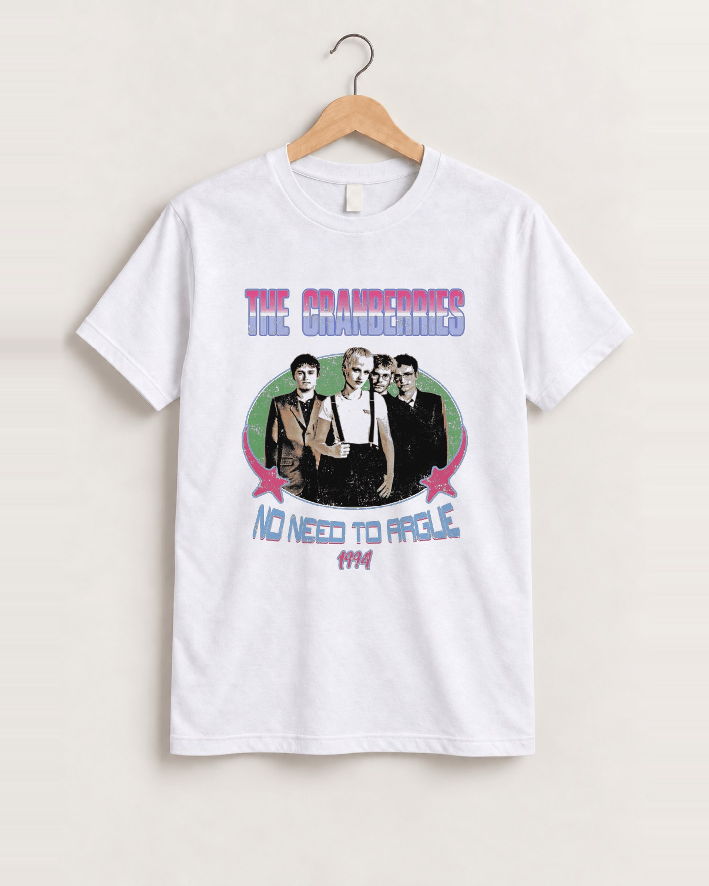 The cranberries white t-shirt front