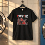 Resident evil 2 black tee — black tee, front print, laundry setting