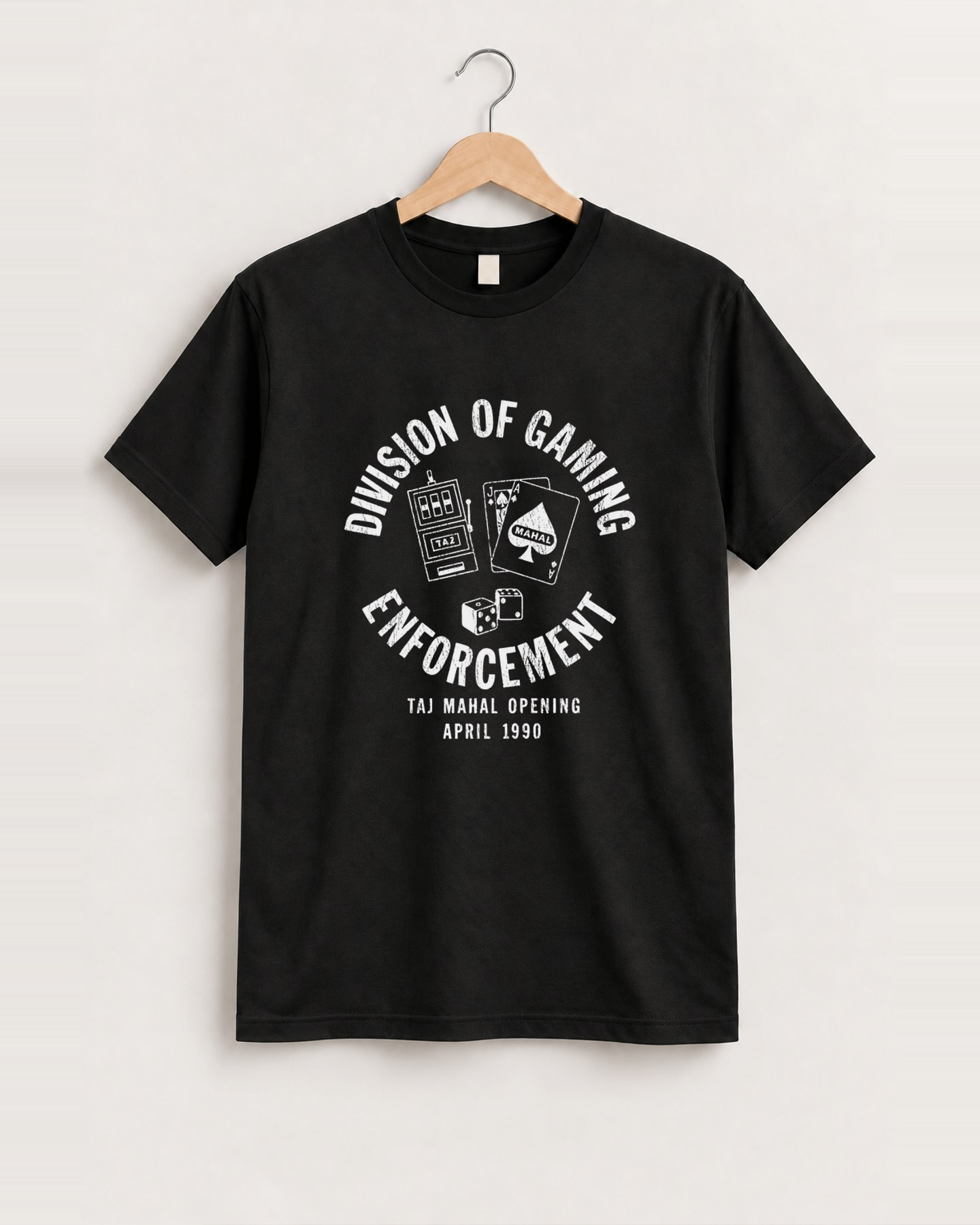 Taj mahal division of gaming enforcement black tee front