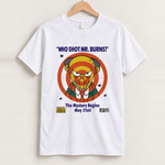 90's 'who shot mr burns' target promo vintage white tee front