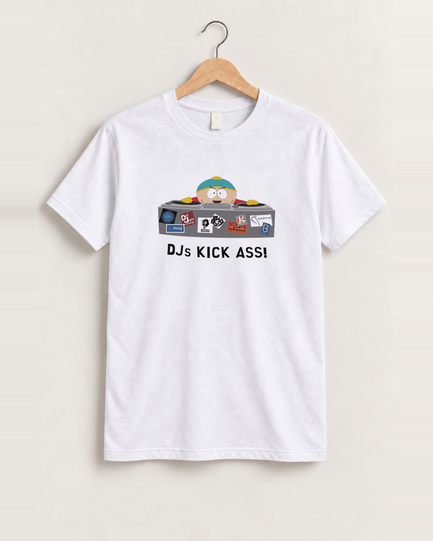 South park cartman dj white tee front