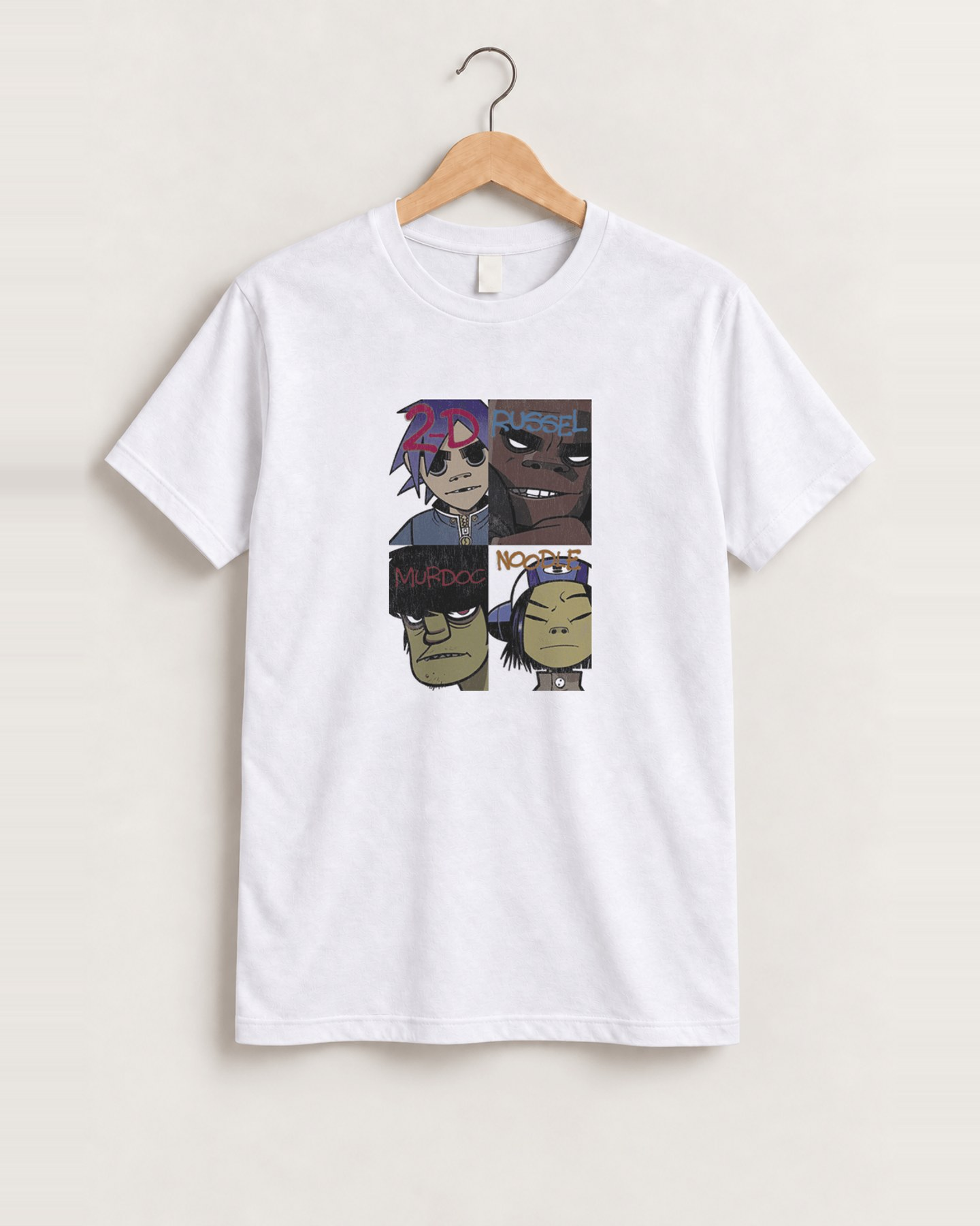 Gorillaz concert white tee front