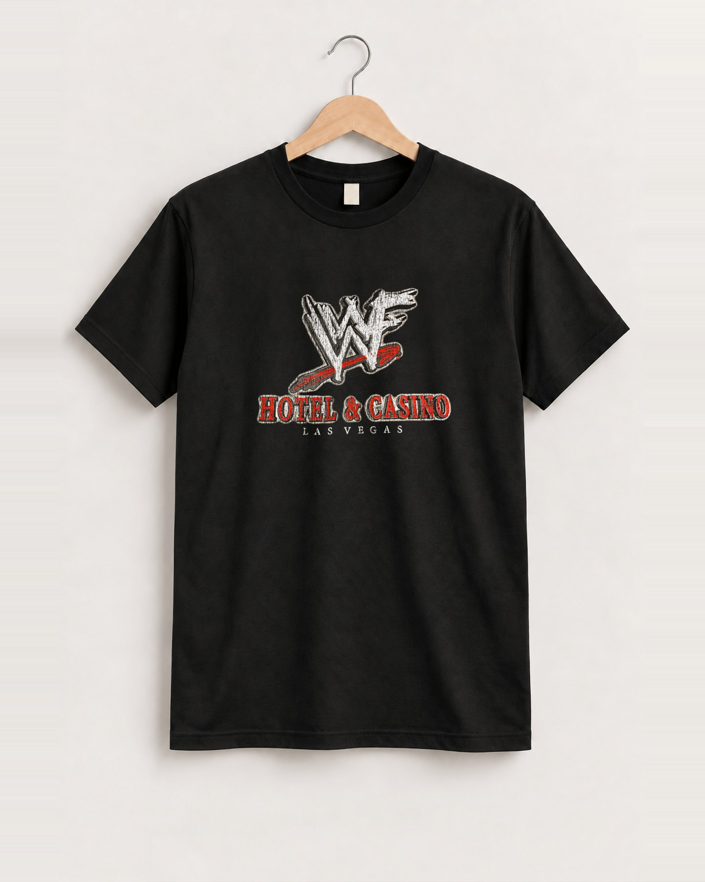 Wwf casino & hotel vintage black tee front