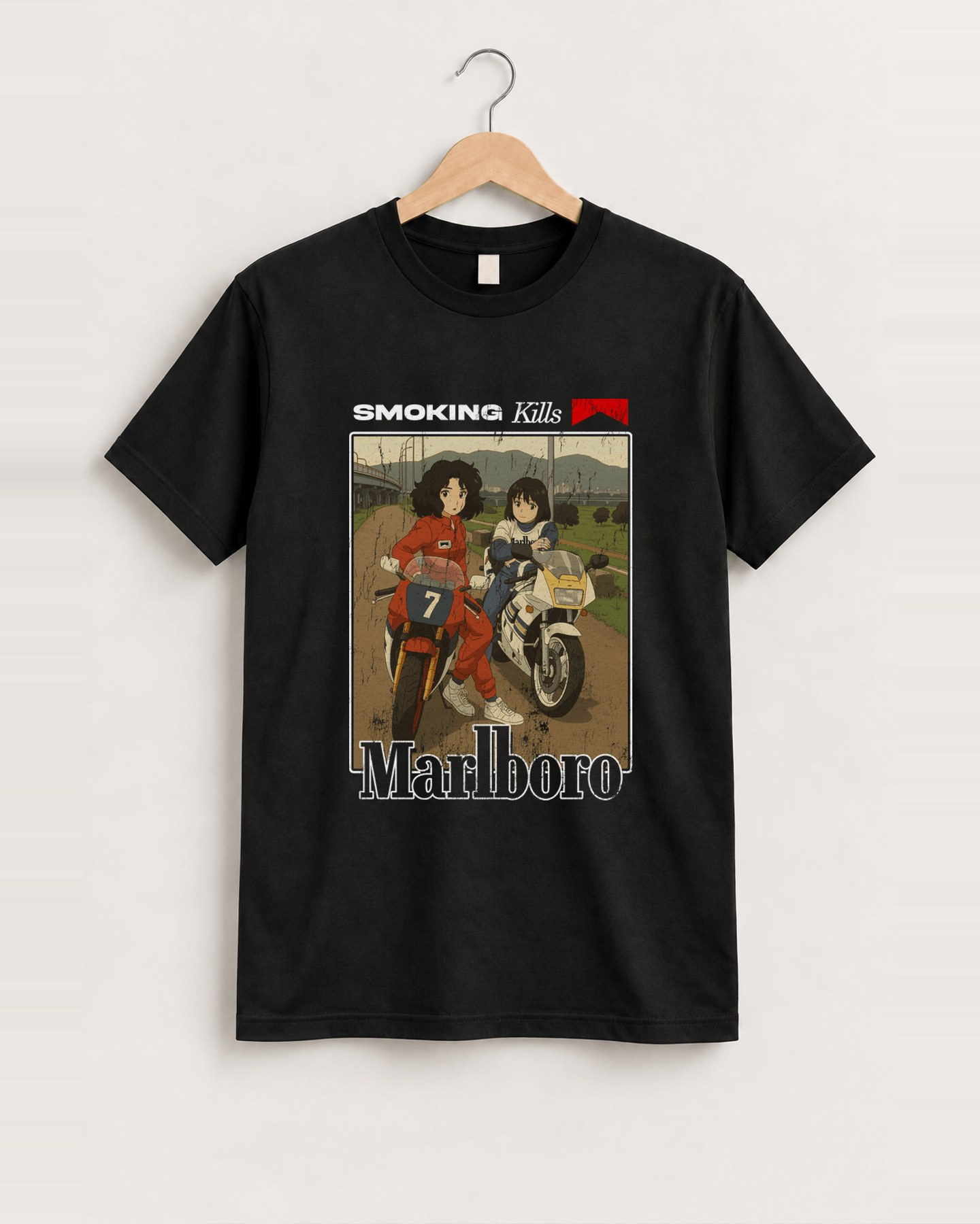 Smokingkills vintage black tshirt front