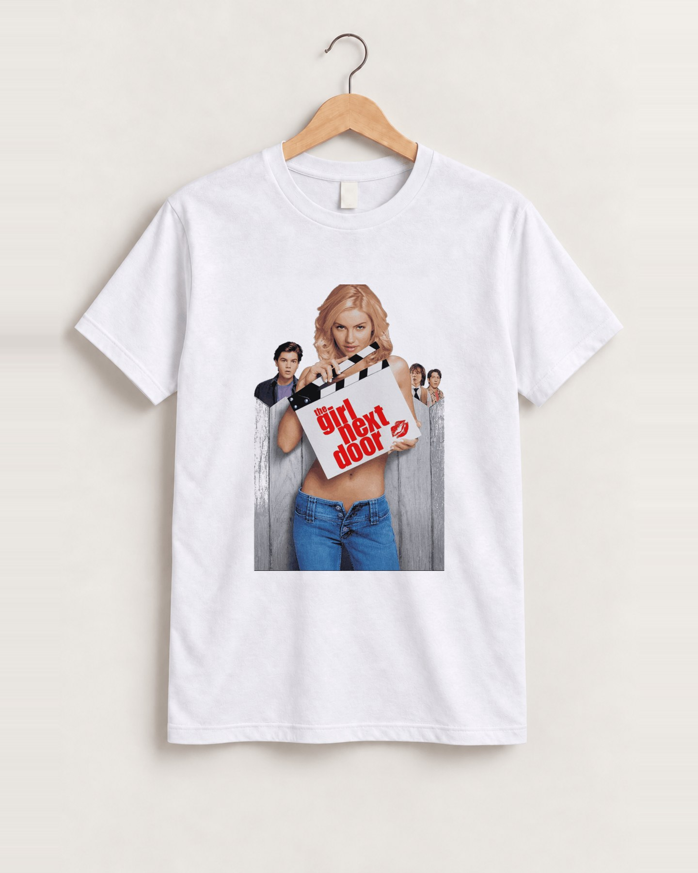 The girl next door white classic tee front