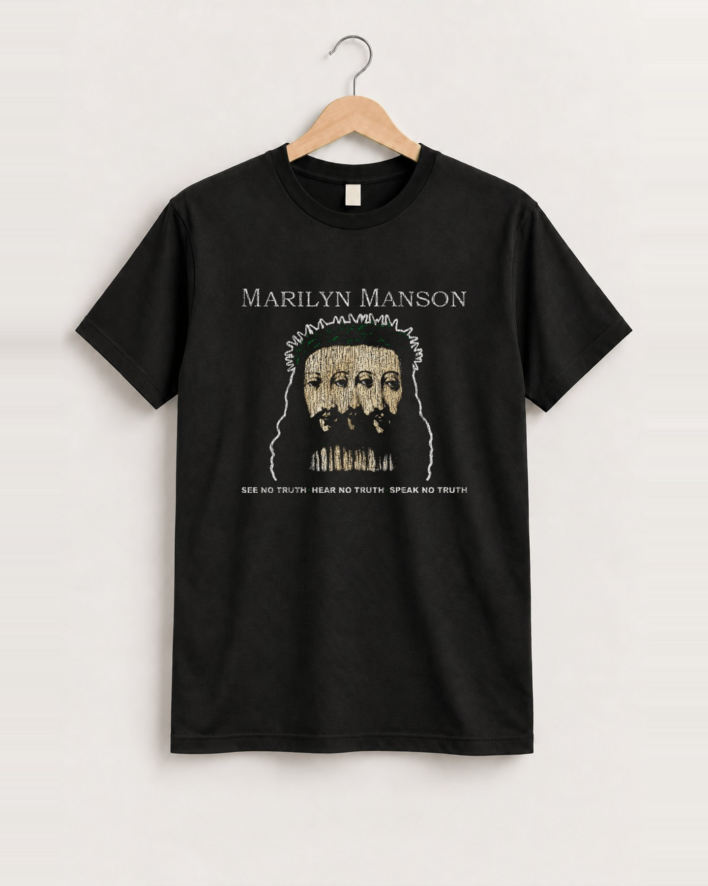 Manson believe black tee front