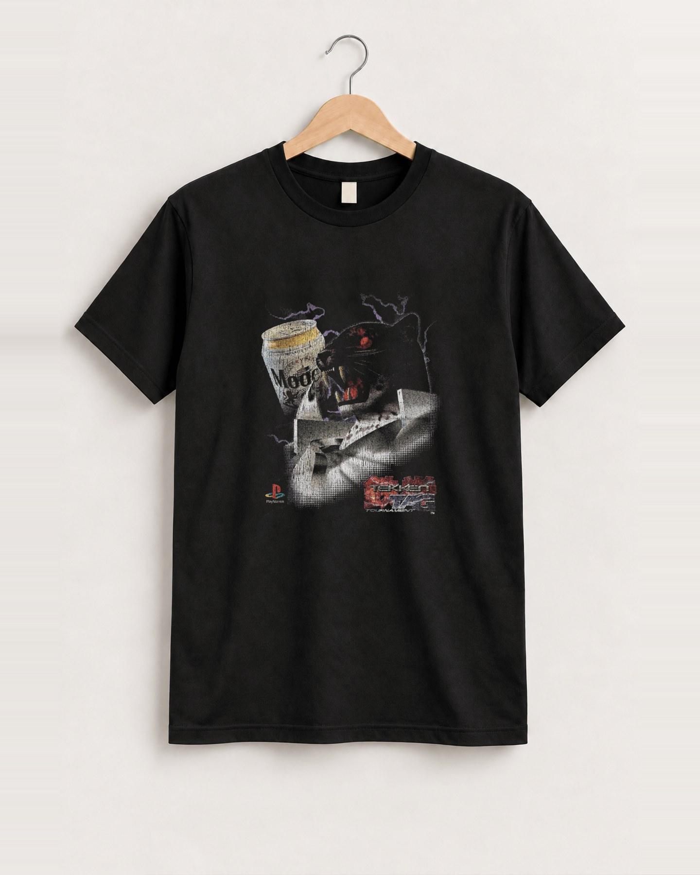 Modelo x tekken black tee front