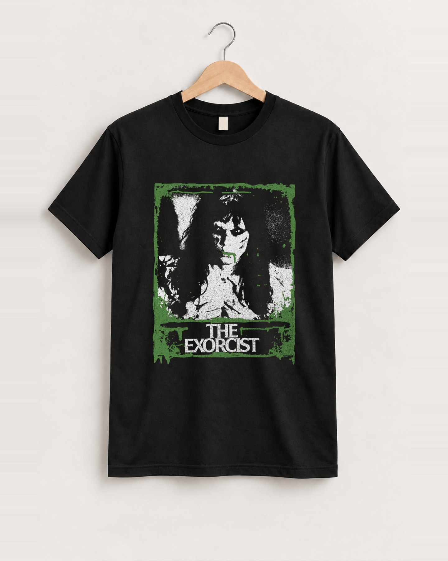The excorcist black tshirt front