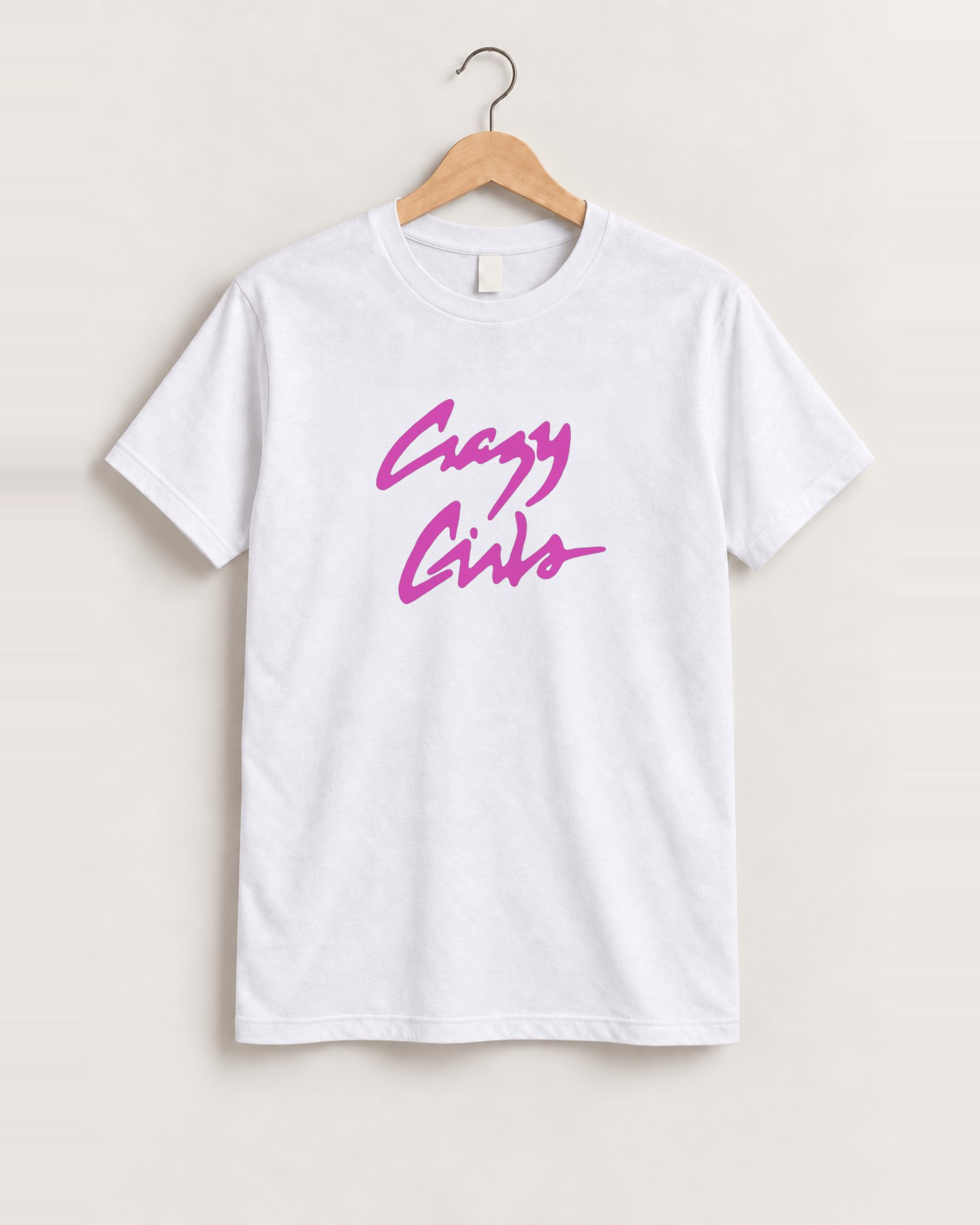 Crazy girls white tshirt front