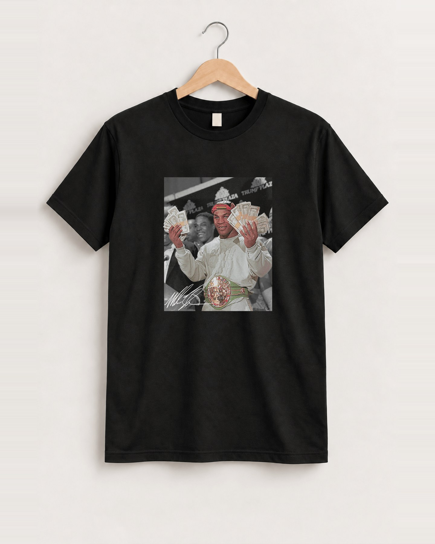Mike tyson-money print black t-shirt front