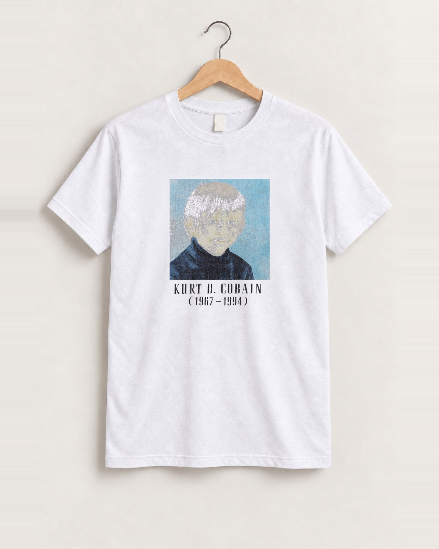 Kurt d cobain white tee front