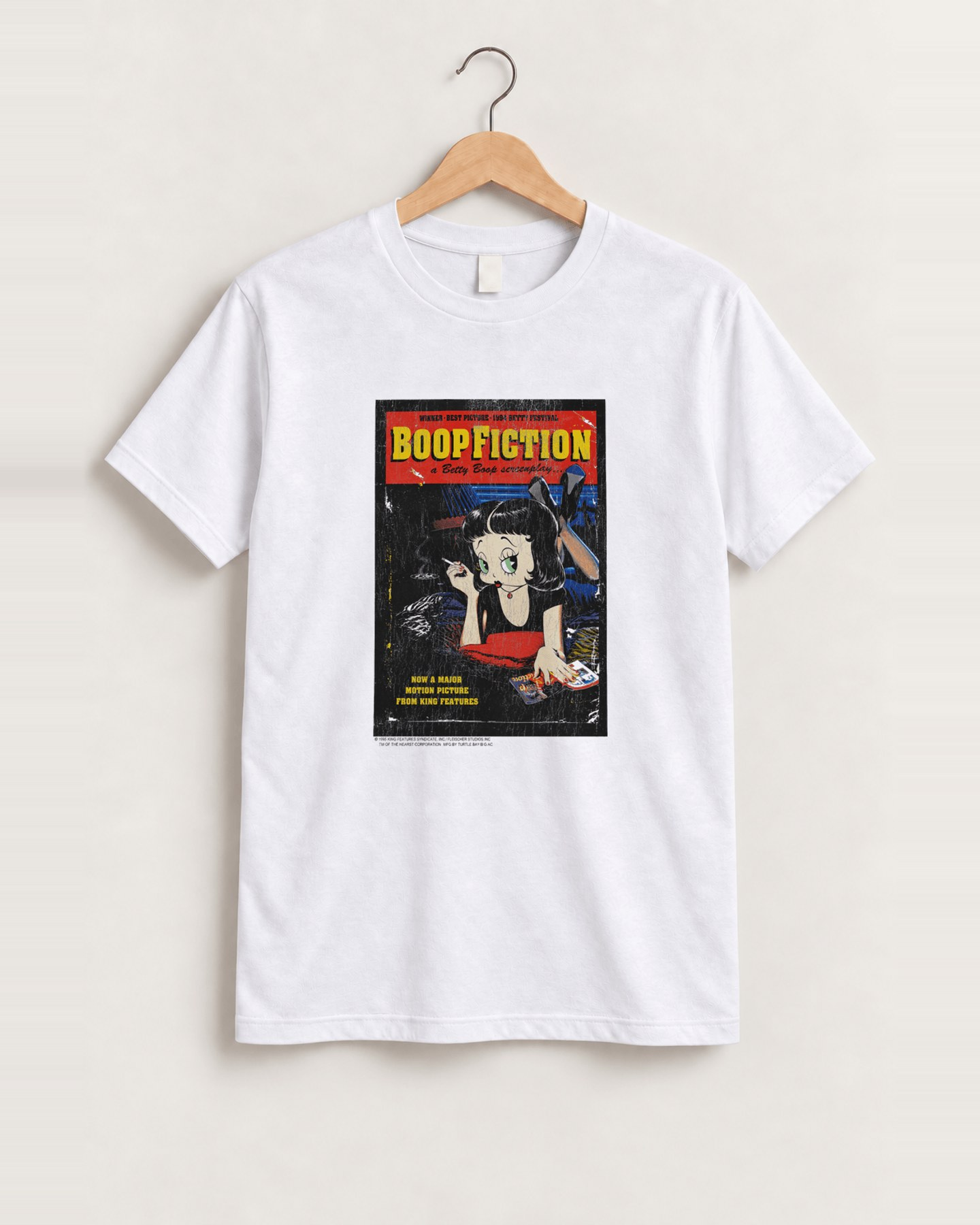Boop fiction parody white tee front
