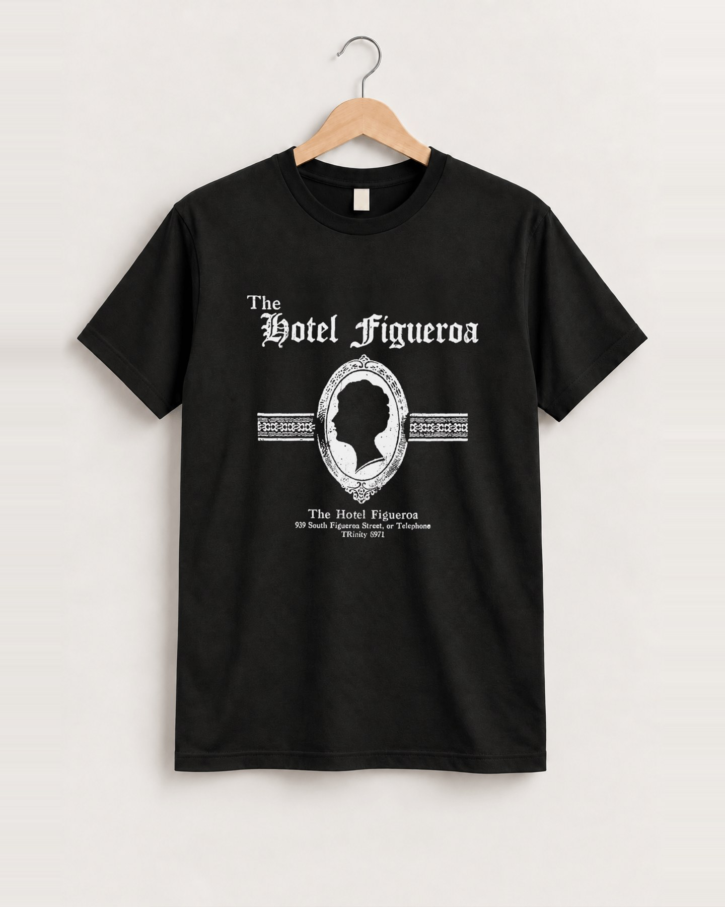 Hotel figueroa grail black tee front