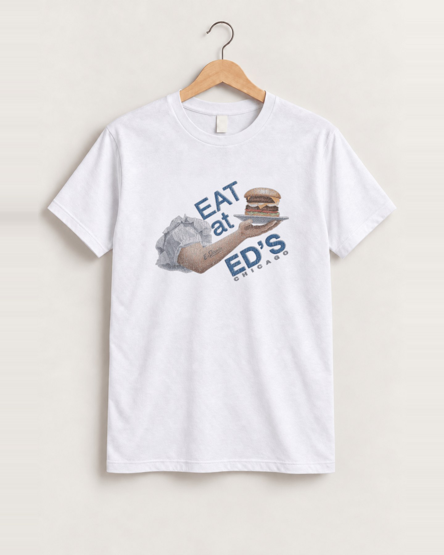 Eat at ed's white tee front