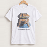 You are what you eat vintage white tee front