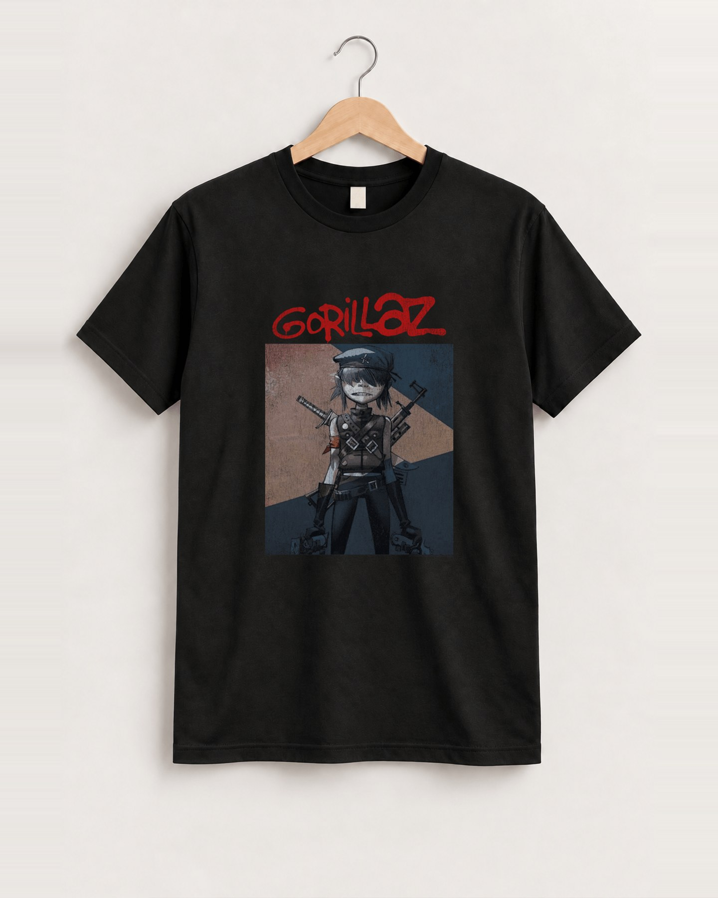 2012 Gorillaz noodle black tee front