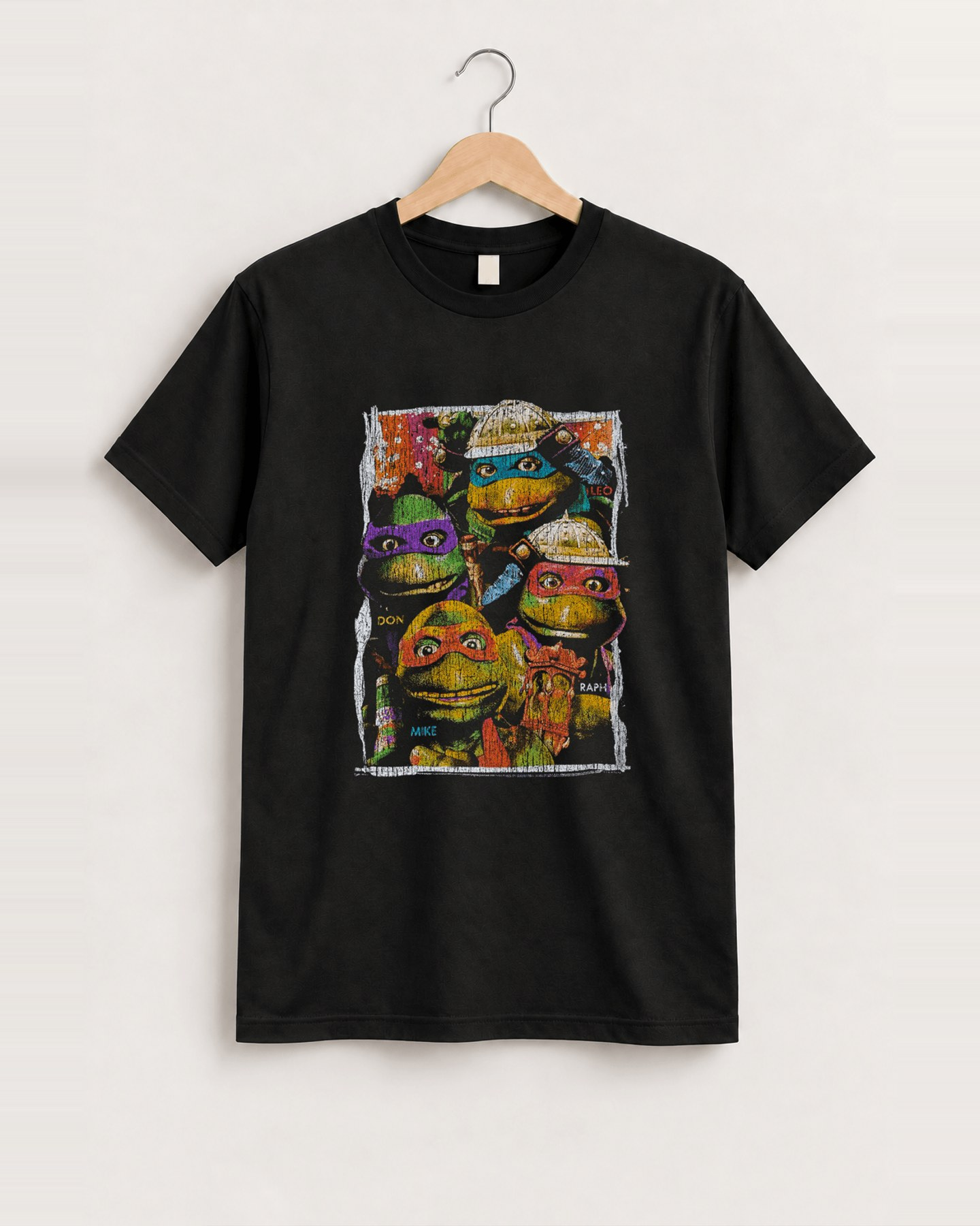 Tmnt black tee front