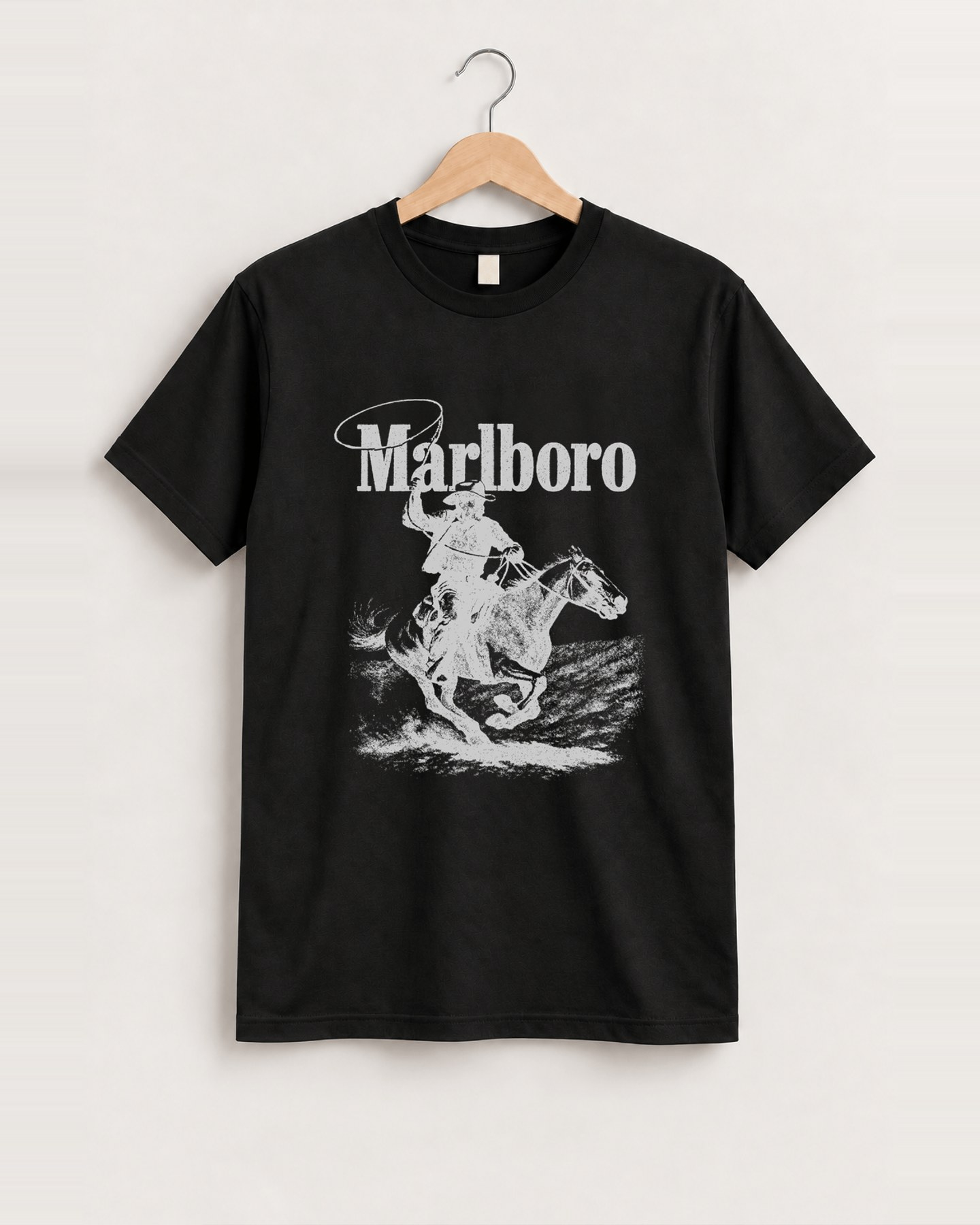 'rugged' man vintage black cut off tee front